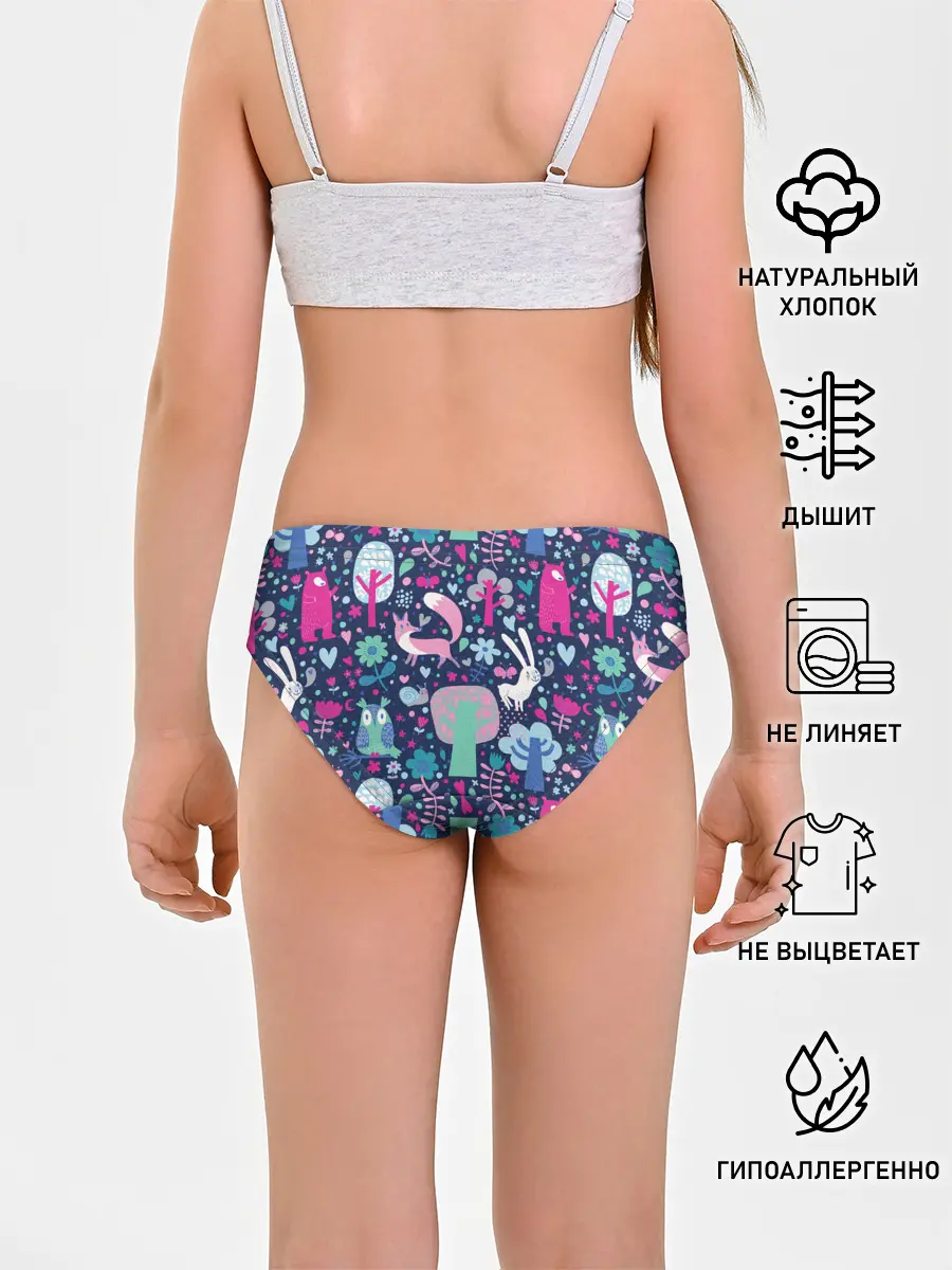 Трусы для девочек / Лесные животные