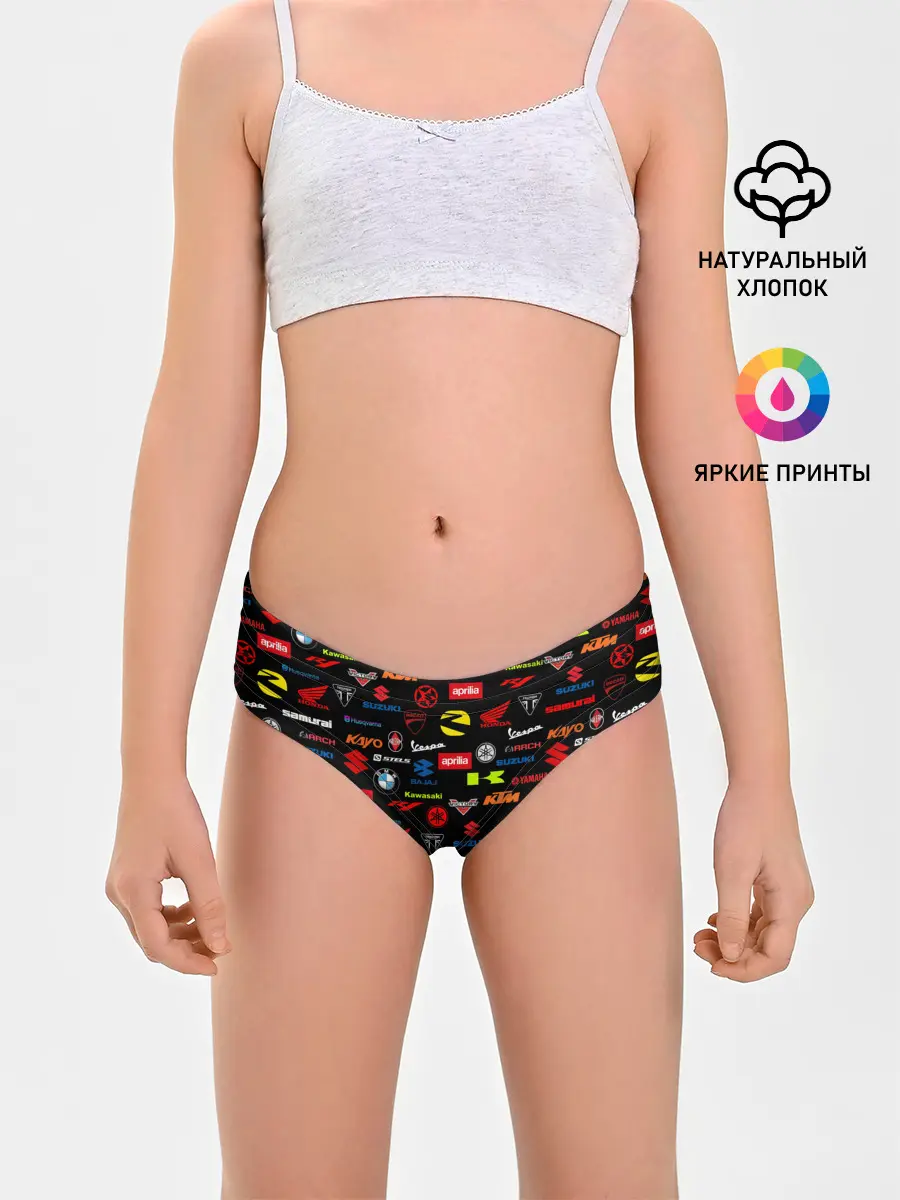 Трусы для девочек / Motorcycle pattern | Мото паттерн