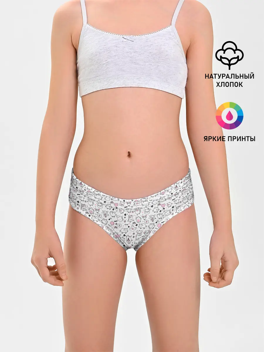 Трусы для девочек / Новогодние поросята