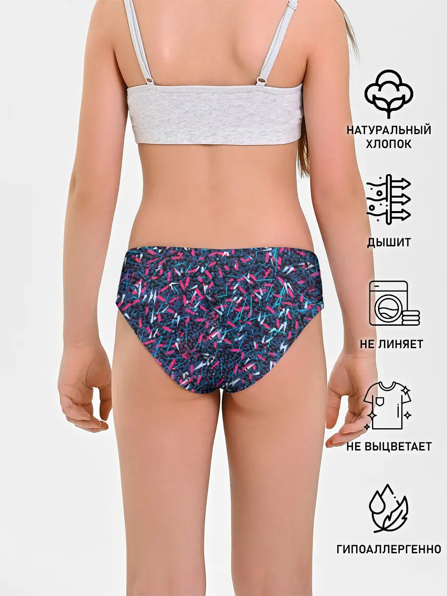 Трусы для девочек / Кристаллы и линии