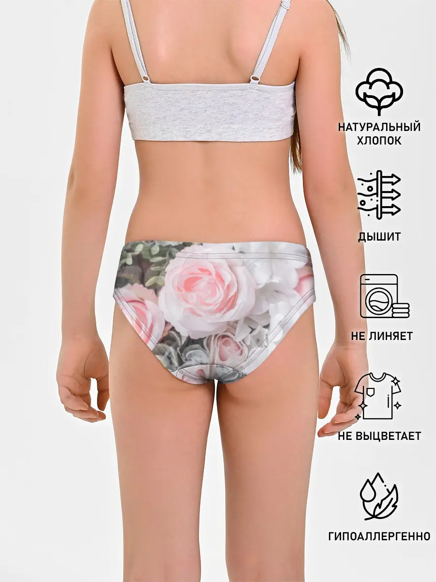 Трусы для девочек / розы