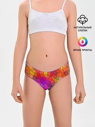 Трусы для девочек / Мозаика цветная