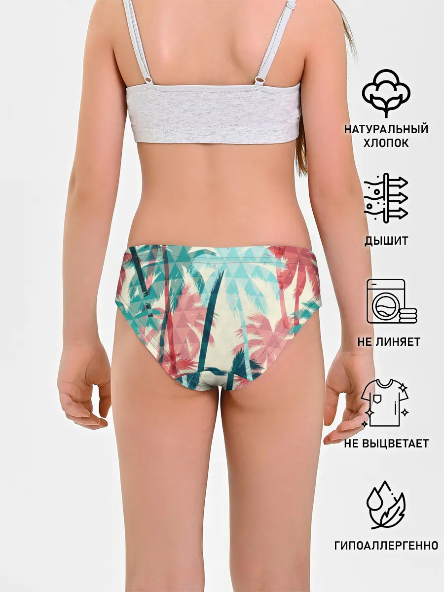 Трусы для девочек / Абстракция Пальмы Текстура