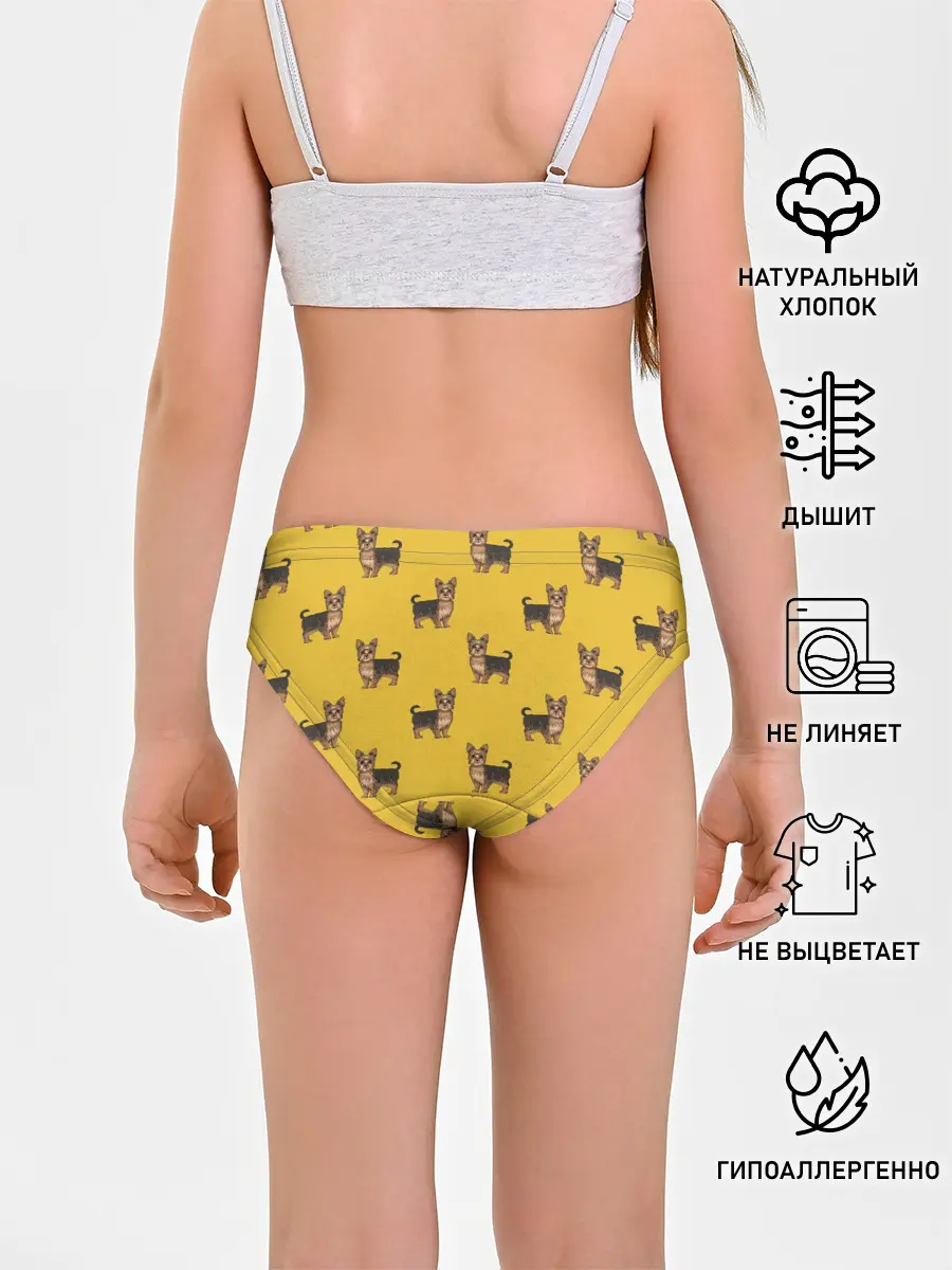 Трусы для девочек / Йоркширский терьер паттерн