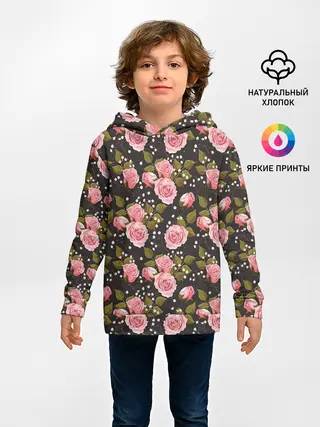 Детское худи / Яркие розовые розы