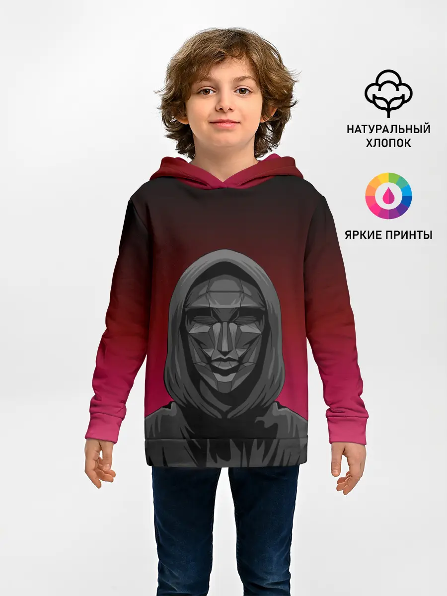 Детское худи / Распорядитель игры на черно розовом фоне