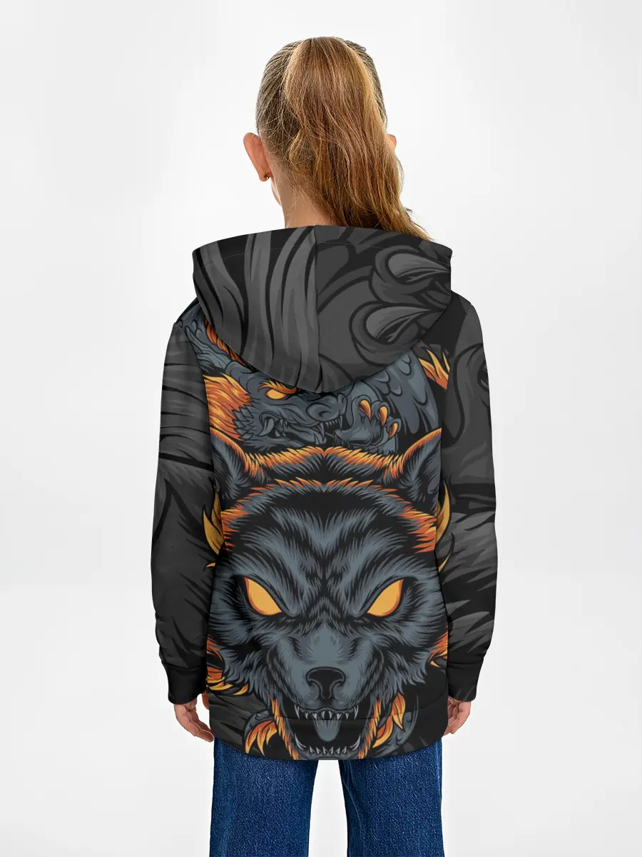 Детское худи / Волк и дракон