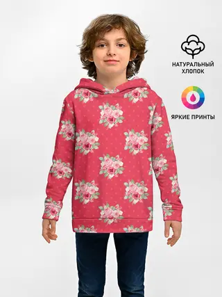 Детское худи / Красные цветы розы