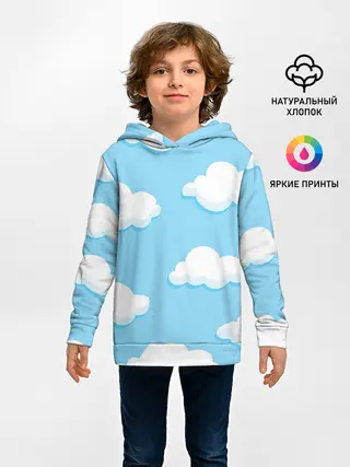 Детское худи / Белые облака