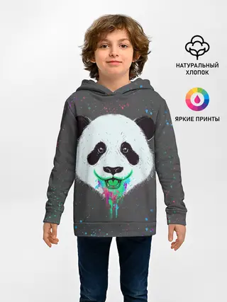 Детское худи / Панда Краски Брызги