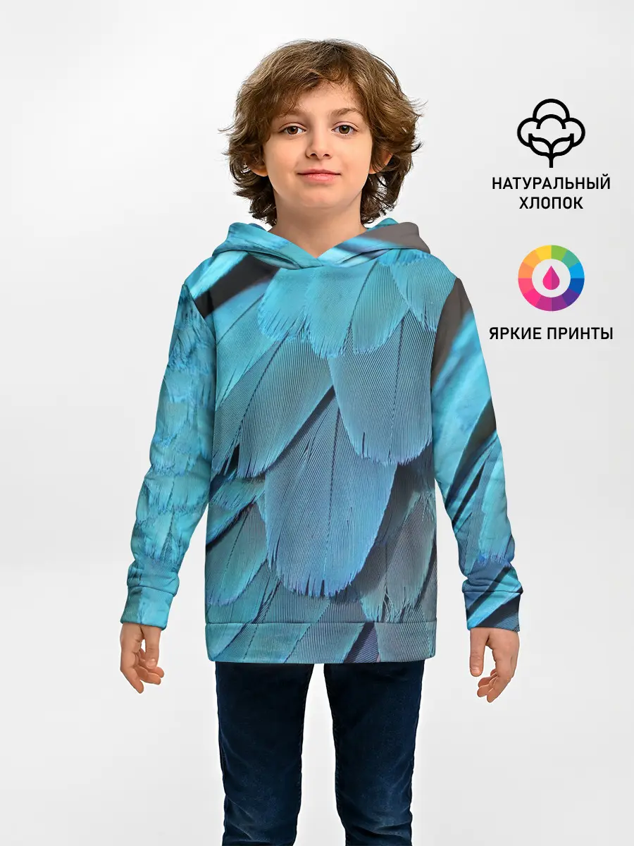 Детское худи / Перья попугая