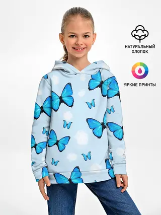 Детское худи / Бабочки с Облаками