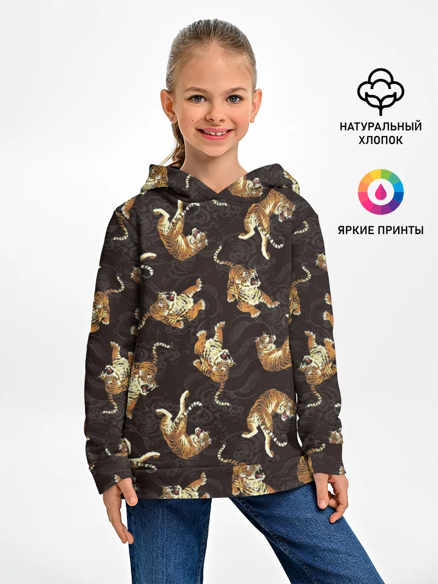 Детское худи / Паттерн Японский тигр