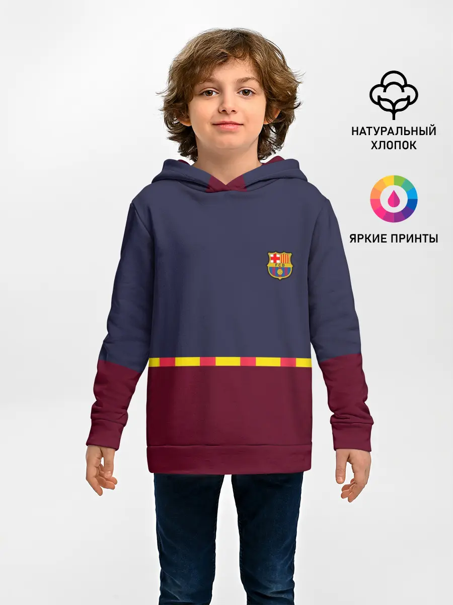 Детское худи / FC Barcelona | Flag and team Logo