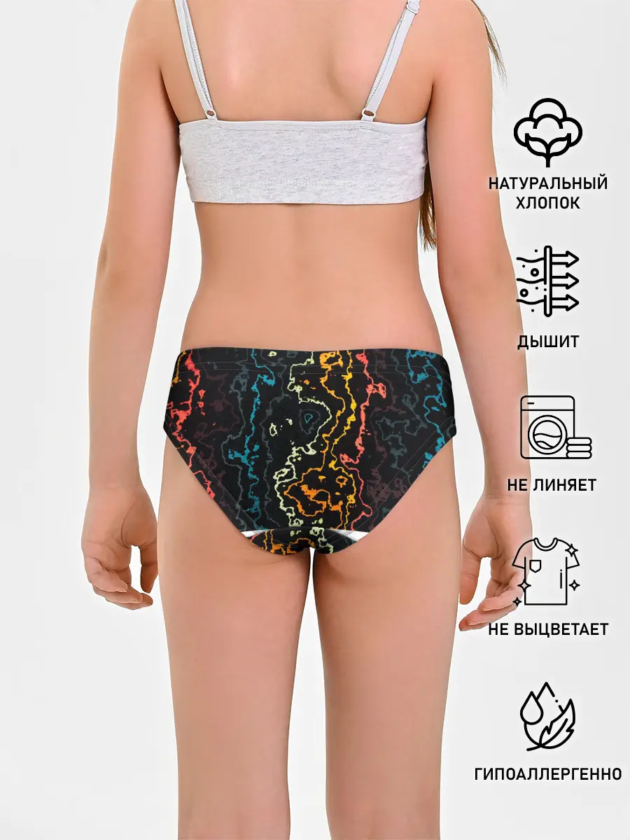 Трусы для девочек / линий,цветной,черный