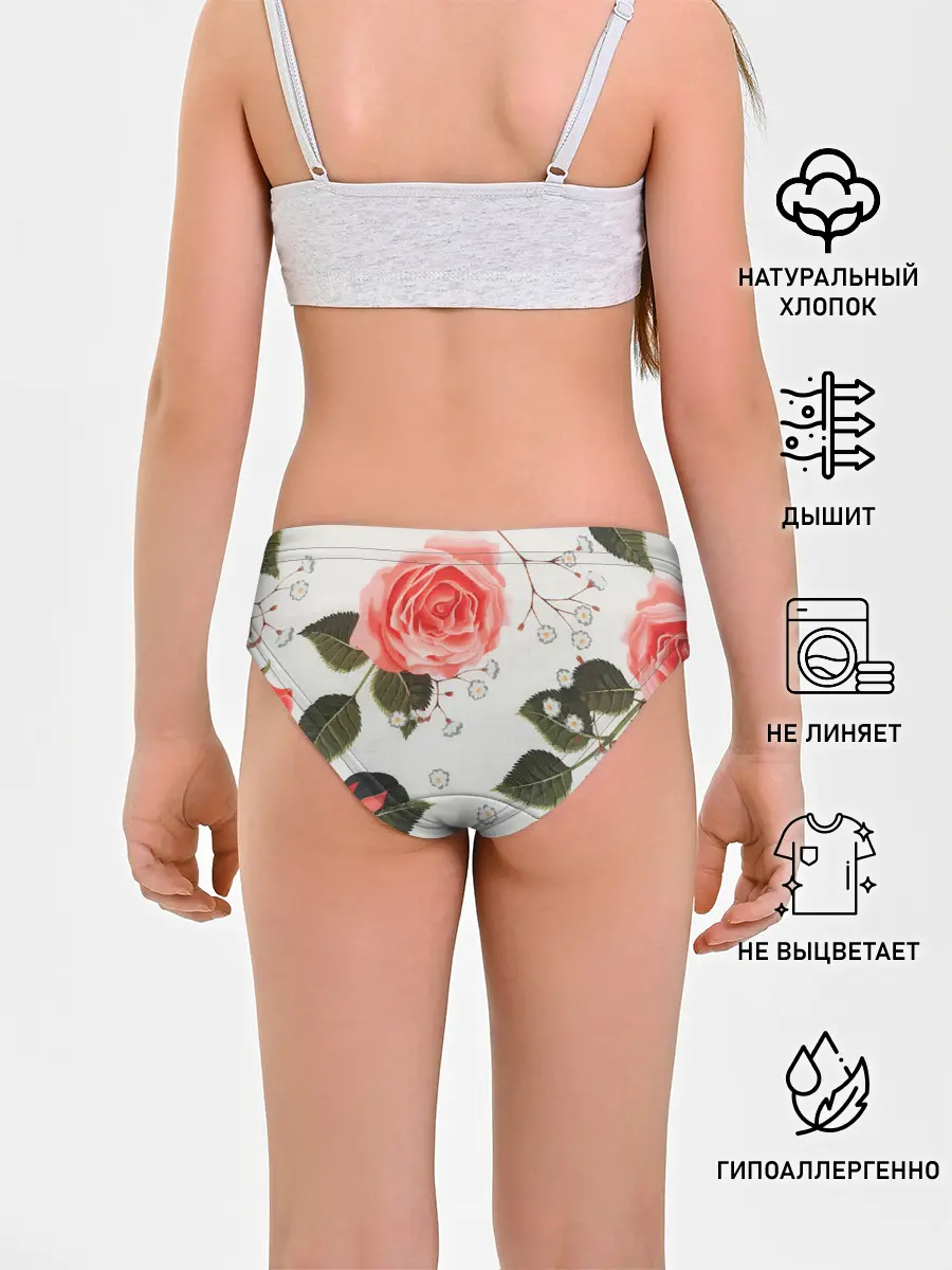 Трусы для девочек / Нежные розы