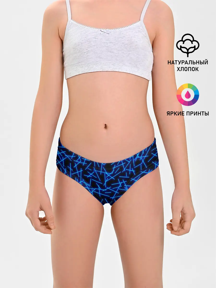 Трусы для девочек / Неоновые линии