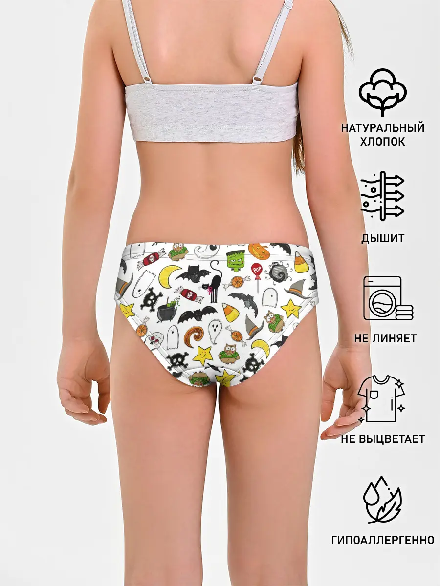 Трусы для девочек / Хэллоуин паттерн