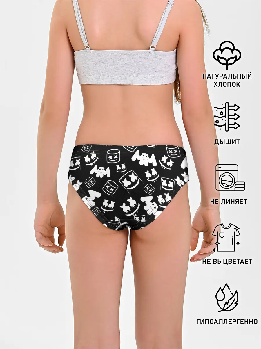 Трусы для девочек / Marshmello ЧБ