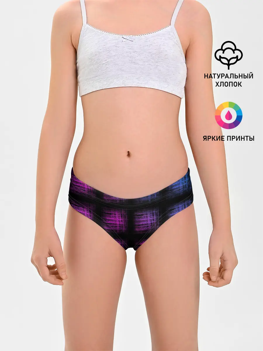 Трусы для девочек / Неоновая абстракция