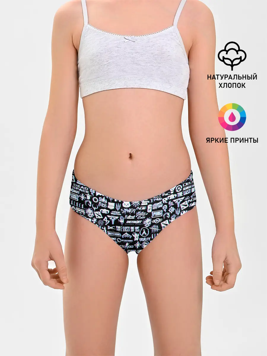 Трусы для девочек / ЛОГОТИПЫ ИГР GLITCH | ГЛИТЧ