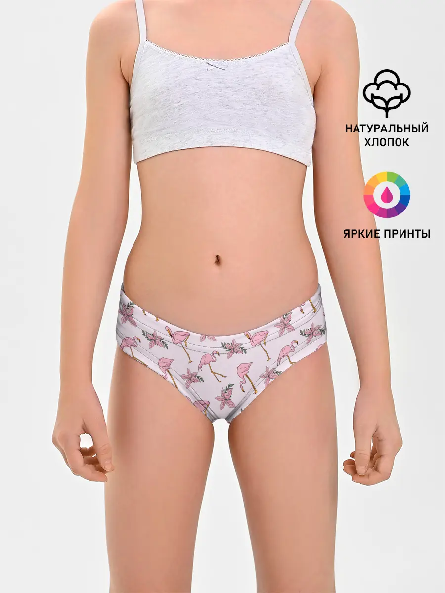 Трусы для девочек / Розовый фламинго