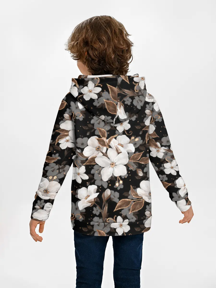 Детское худи / Белые цветы