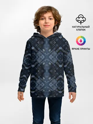 Детское худи / Темный синий абстрактный узор