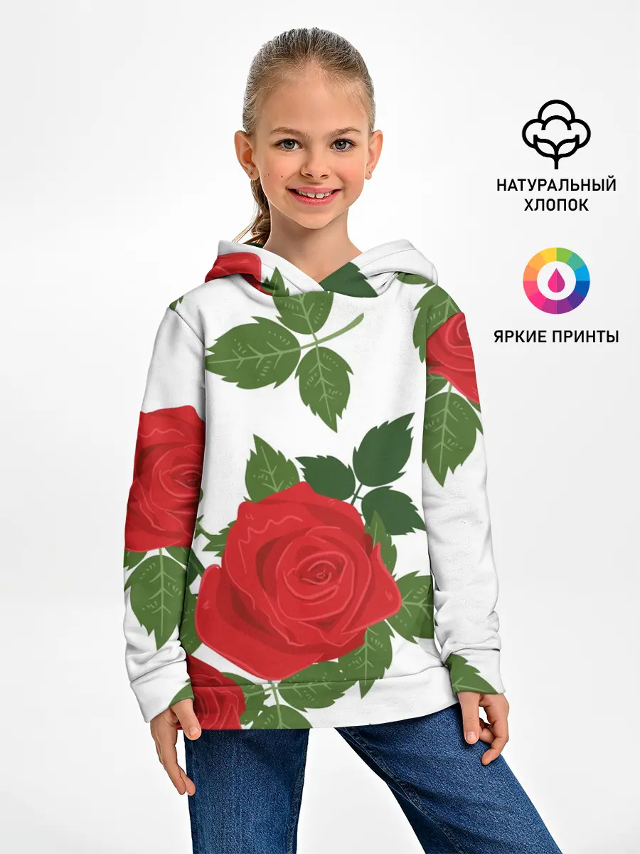 Детское худи / Большие розы