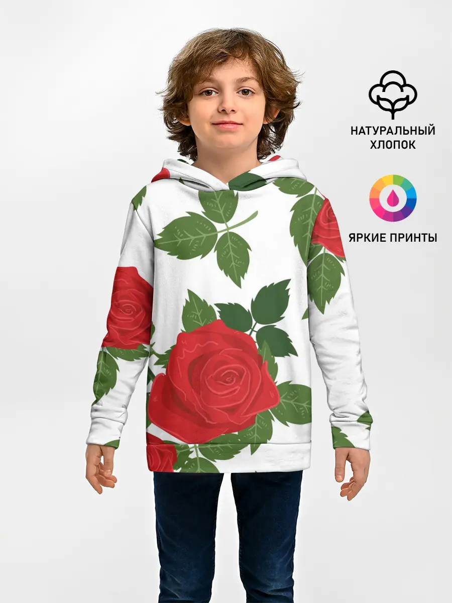 Детское худи / Большие розы