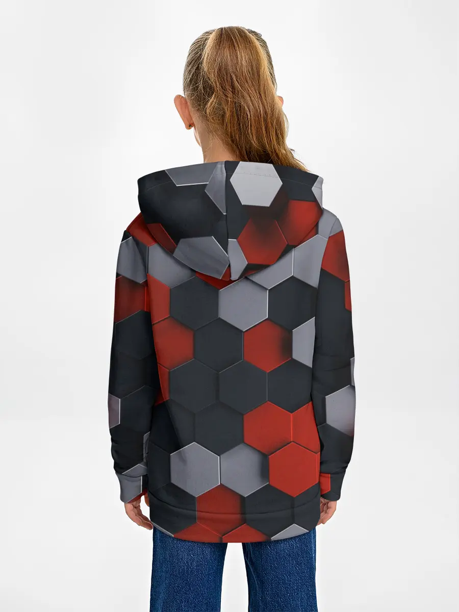 Детское худи / РАЗНОЦВЕТНЫЕ СОТЫ 3D