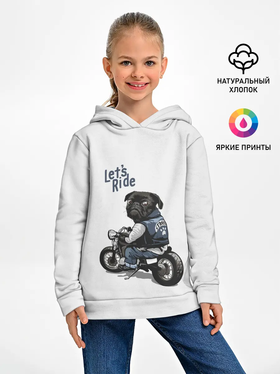Детское худи / Pug Rider | Байкер Мопс
