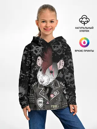 Детское худи / Крыса в косухе