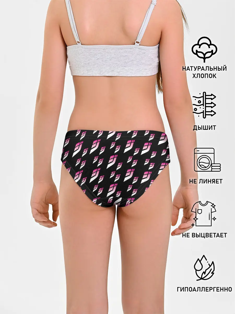 Трусы для девочек / Джоджо паттерн розовые лого