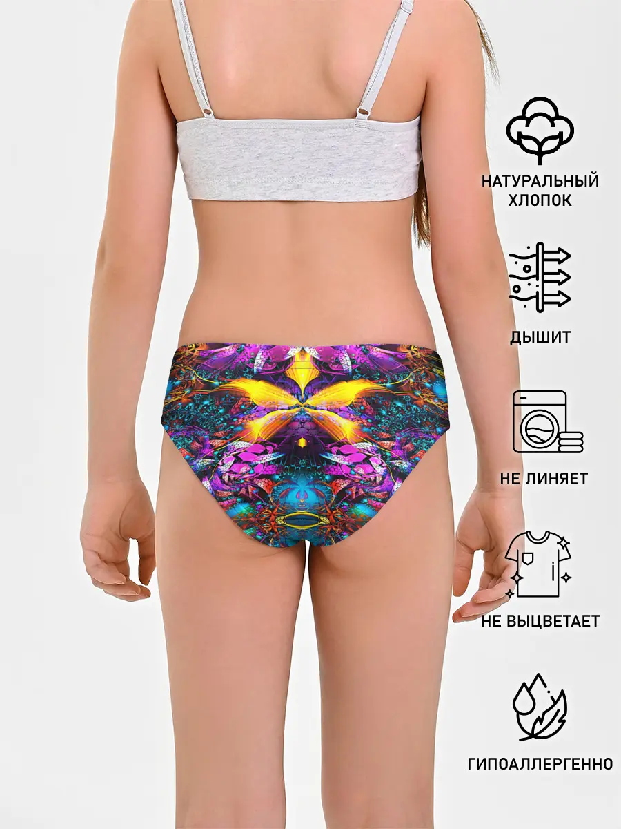 Трусы для девочек / ФРАКТАЛЬНЫЕ ЦВЕТЫ