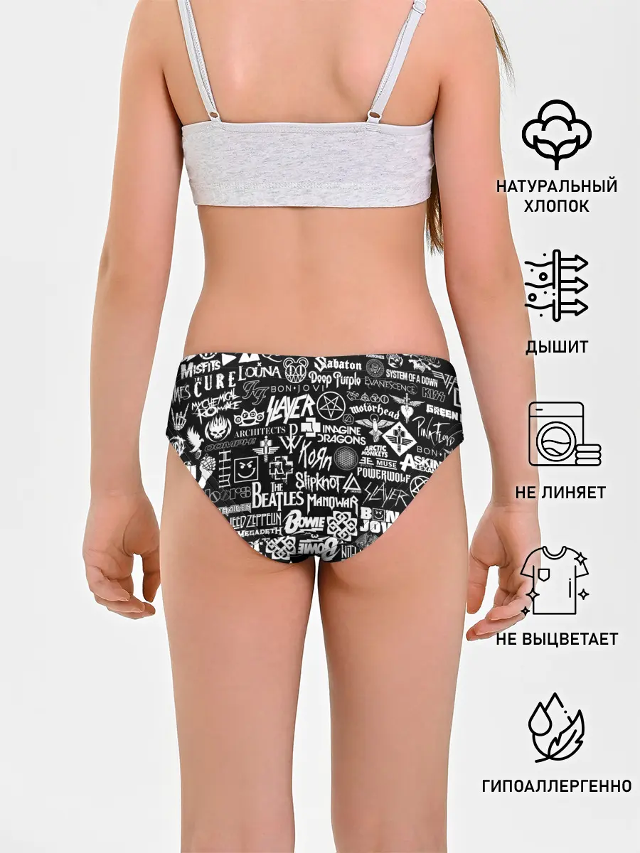 Трусы для девочек / ЛОГОТИПЫ РОК ГРУПП | ROCK