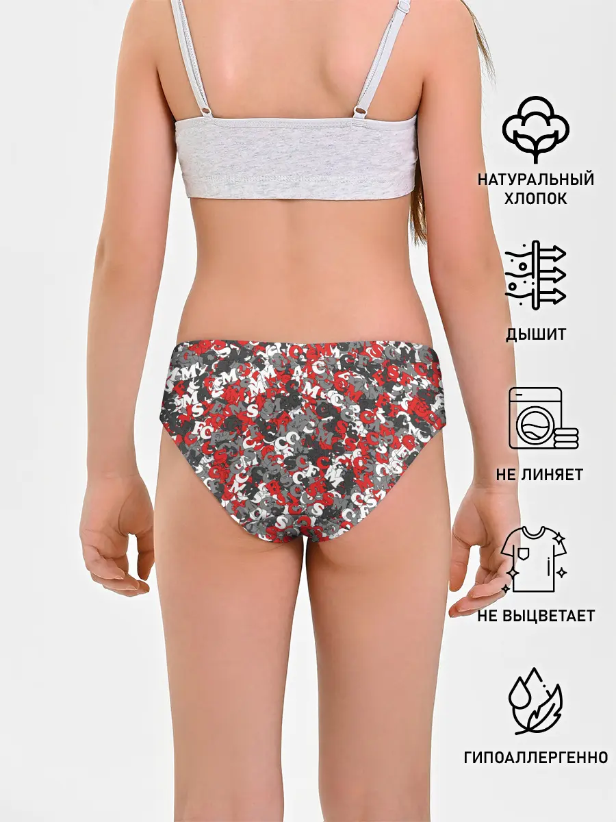 Трусы для девочек / Камуфляж с буквами F.C.S.M