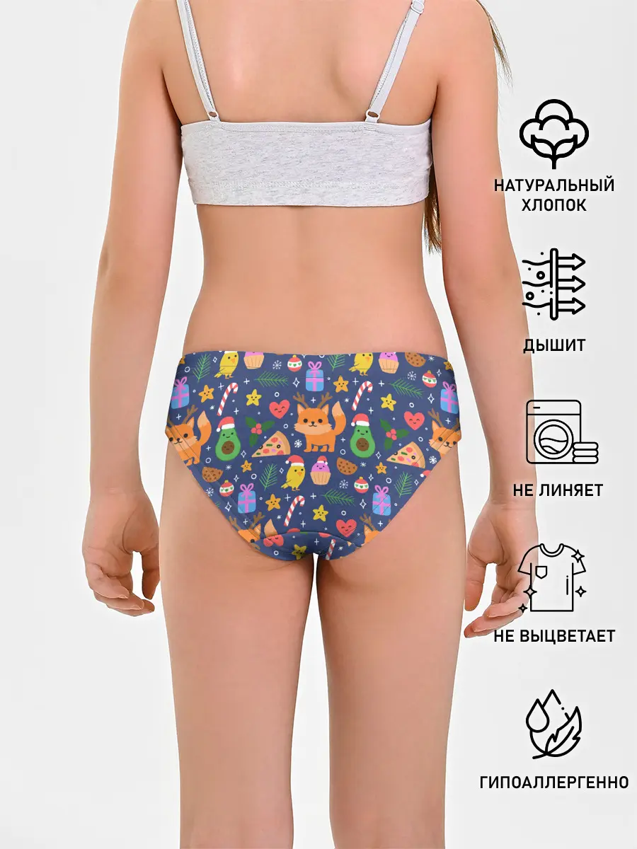 Трусы для девочек / Новогодний макет