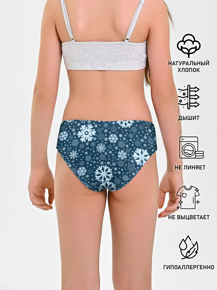 Трусы для девочек / Новогодние снежинки, новый год