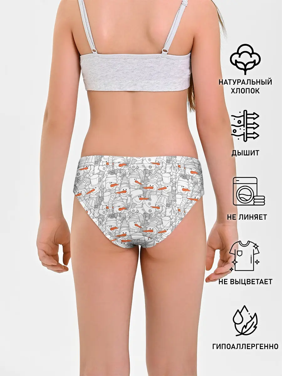 Трусы для девочек / Снеговики