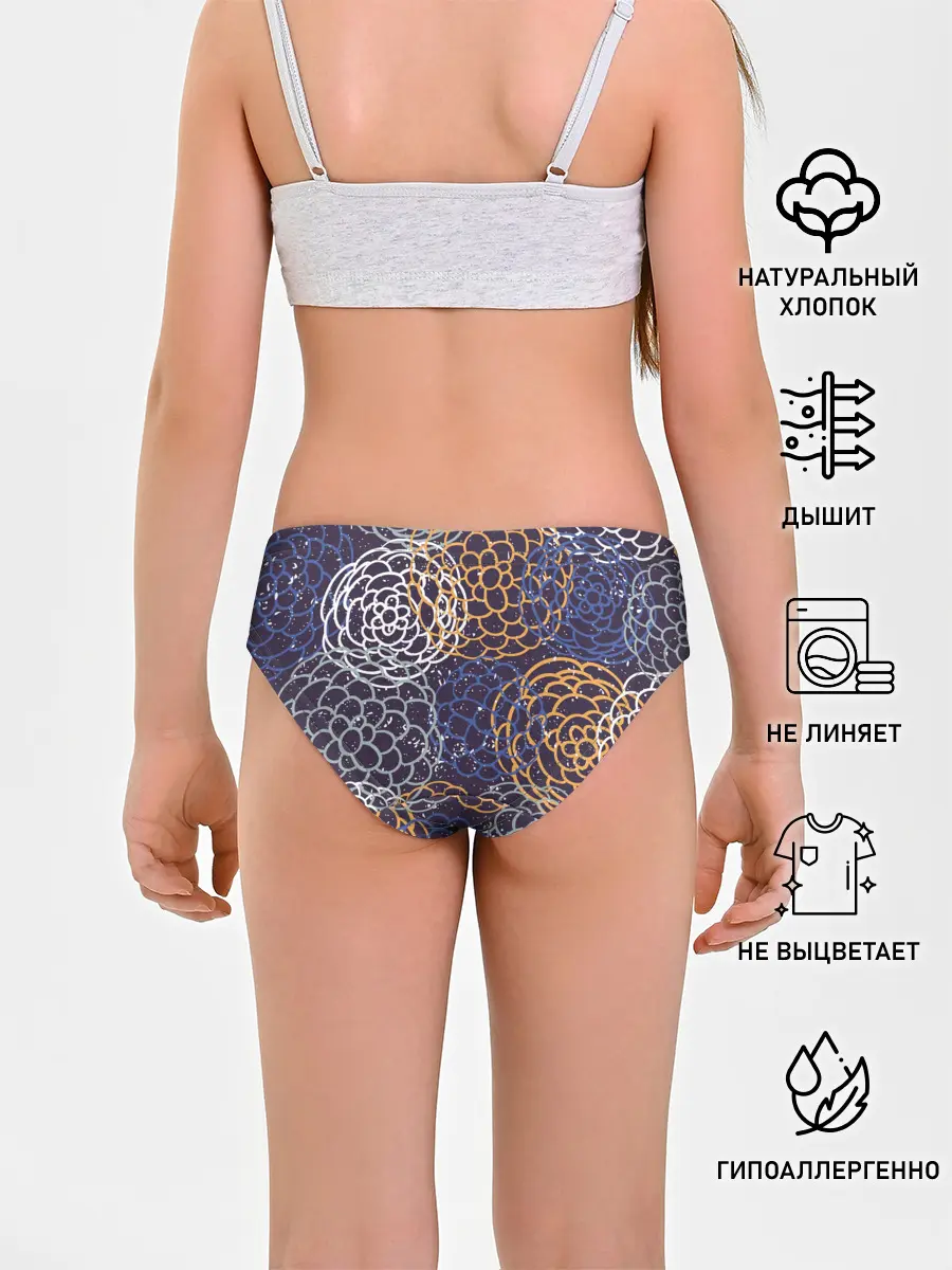 Трусы для девочек / текстура японские узоры