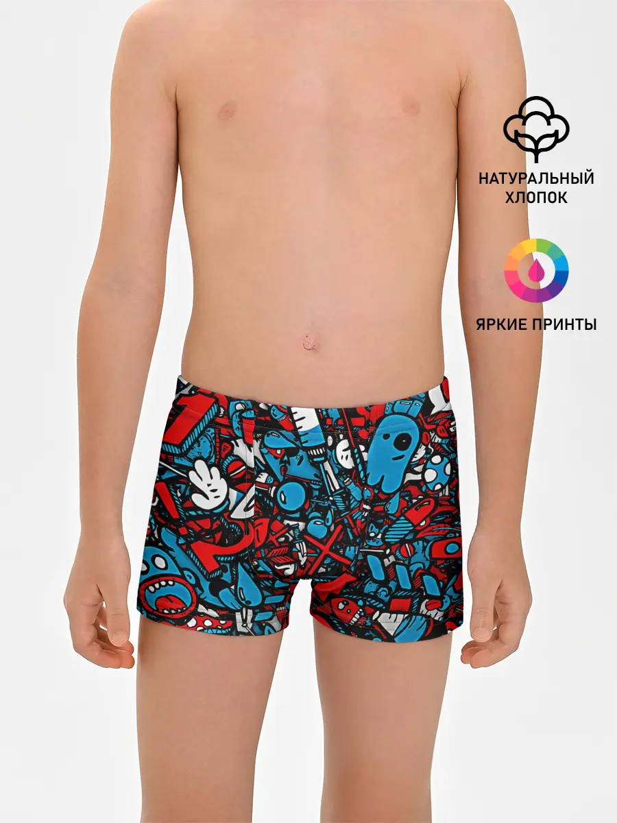 Трусы для мальчиков / Красно синие безумие