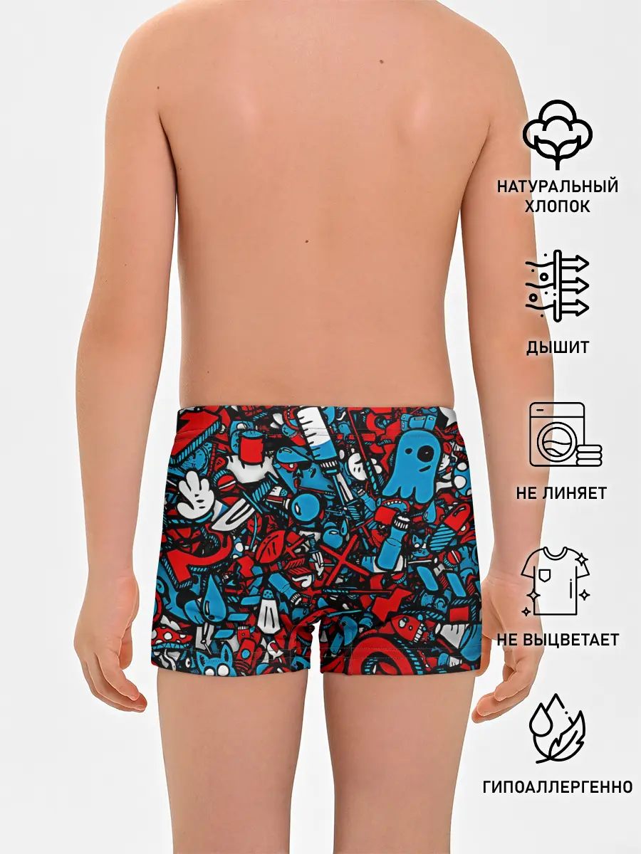 Трусы для мальчиков / Красно синие безумие