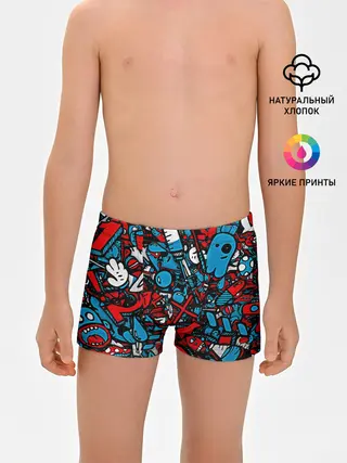 Трусы для мальчиков / Красно синие безумие