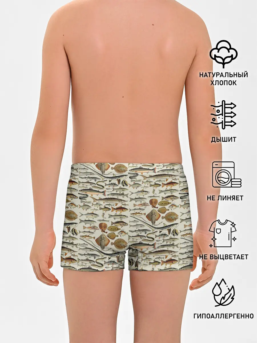 Трусы для мальчиков / рыбный паттерн