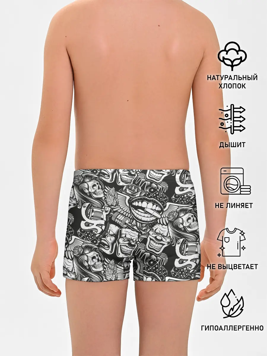 Трусы для мальчиков / Тату ретро