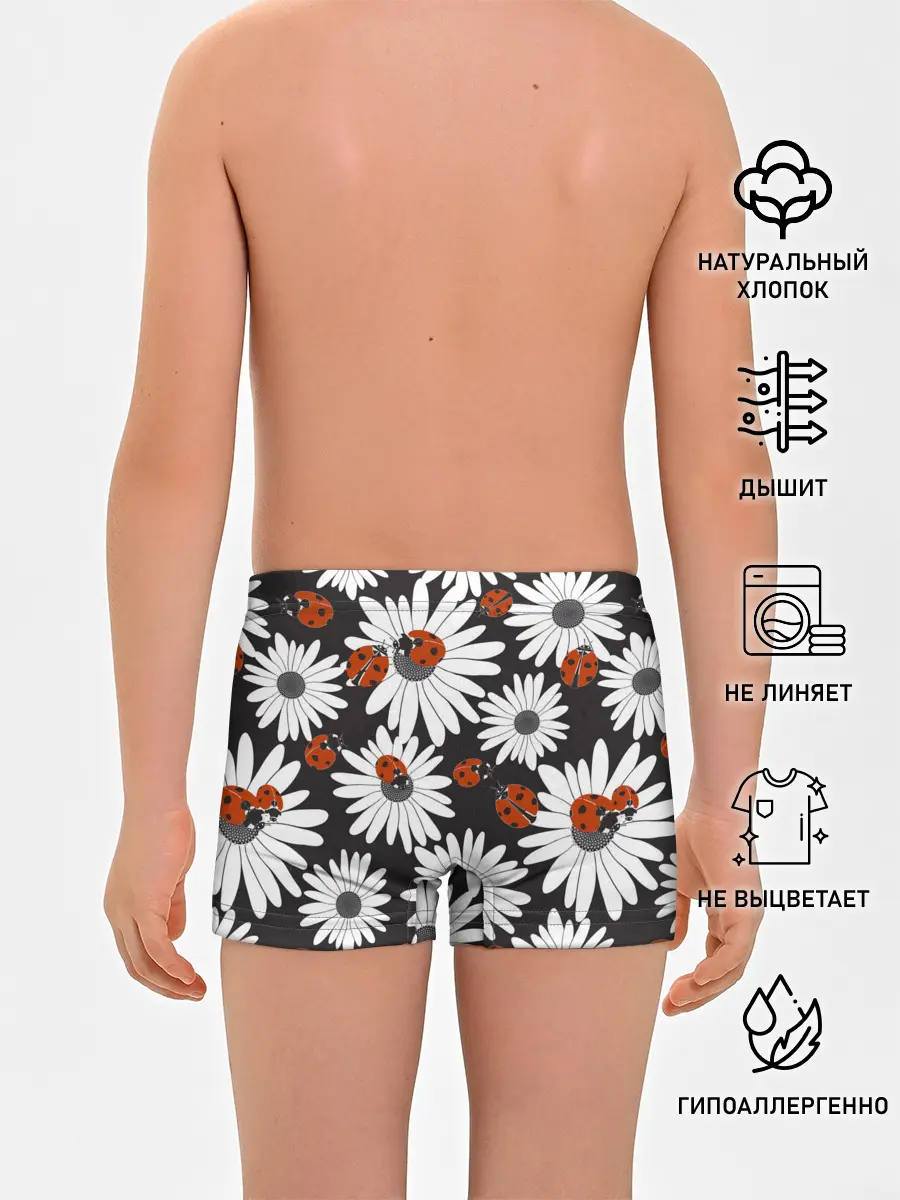 Трусы для мальчиков / Божьи коровки на ромашках