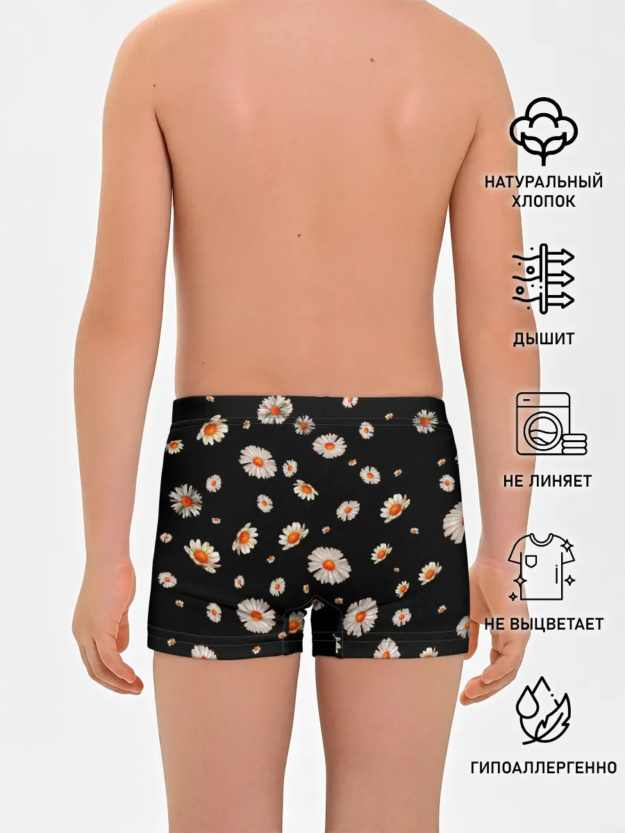 Трусы для мальчиков / Ромашки в ночи