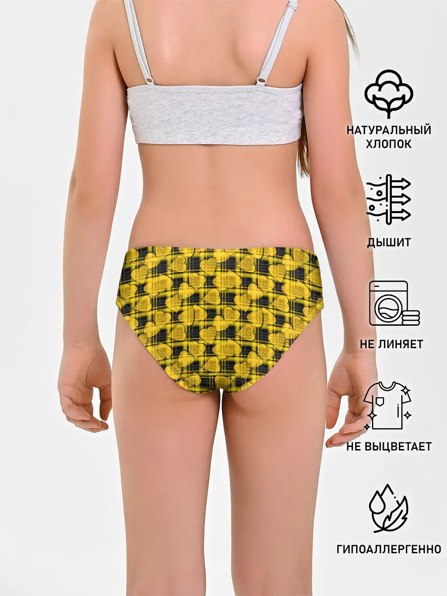 Трусы для девочек / Желто-черный модный узор