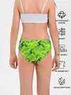 Трусы для девочек / Ярко-зеленый абстрактный узор